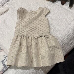 kate spade Ivory and Gold Dot Party Dress with Bow